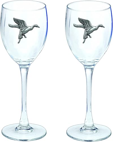 Miniatura 42 de Heritage Pewter Texas Tech Red Raiders - Juego de 2 copas de vino de copa de 12 onzas, vidrio de peltre elaborado por expertos