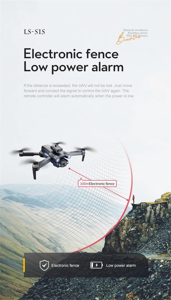 Dual Battery,Nuevo Mini dron S1S con cámara 8K, Profesional, Motor sin escobillas, dron con cámara Dual HD, cuadricóptero Plegable, Juguetes para Evitar obstáculos