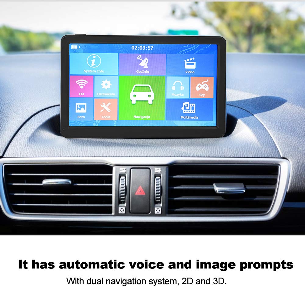 Navigatore GPS per camion per auto Navigatore per auto 9 pollici 8G 256M Radio FM di navigazione GPS con navigazione vocale, Avviso autovelox, Aggiornamento mappe