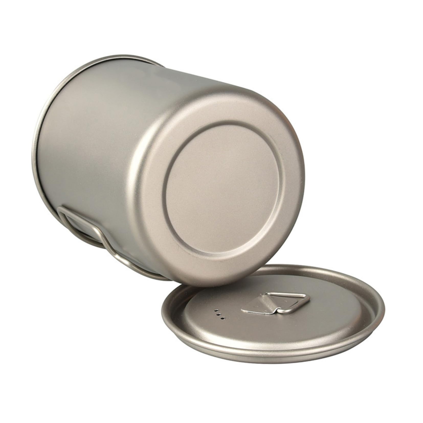 VANZACK Faltbarer Titanium Trinkbecher mit Klappbarem Griff Leichter Outdoor Camping Becher für Wandern Vielseitiger Wasserbecher und Kaffeetasse für Reisen und Festivals