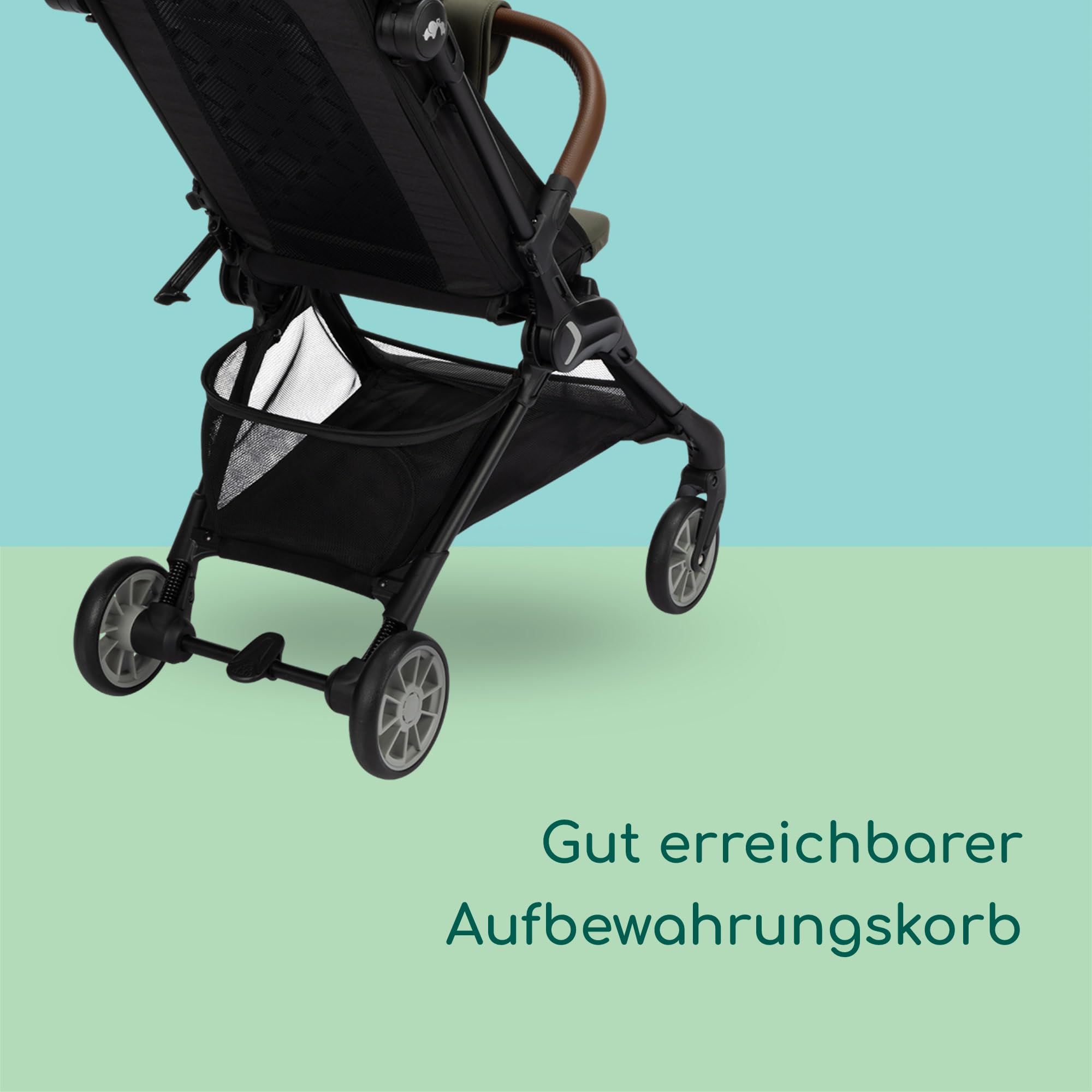 Bebeconfort Zephir, kompakter Baby Kinderwagen, 0–4 Jahre (bis zu 22 kg), leichter Reise Buggy (5.6 kg), in Kabinengröße, flacher und verstellbarer Sitz, Aufbewahrungskorb, Mineral Green