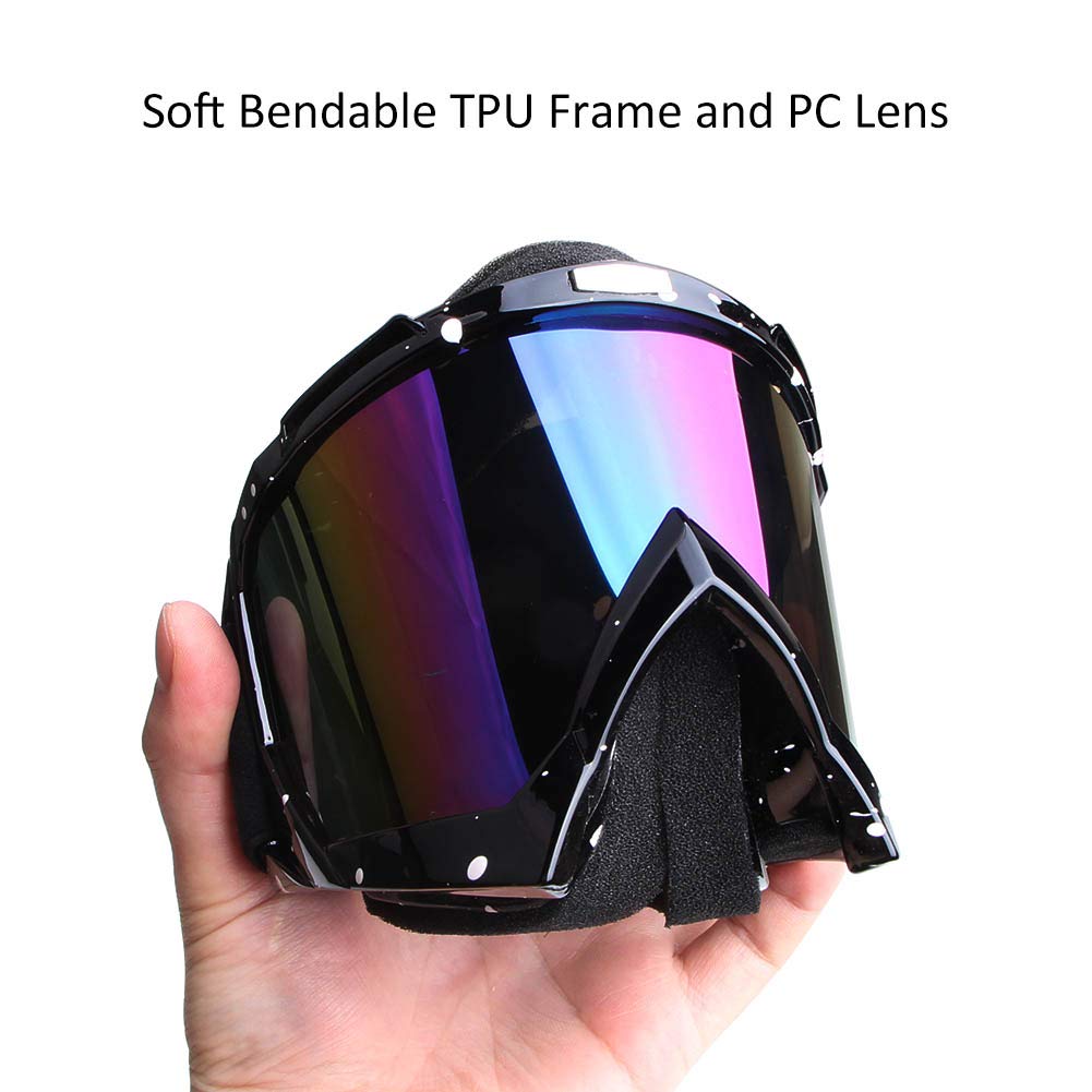 Gafas de motocicleta YOHOG Dirt Bike Gafas Motocross Gafas ATV Anti UV a prueba de polvo Bendable Gafas de equitación Gafas de protección de los ojos Anti niebla Racing Gafas Lente de color (color)
