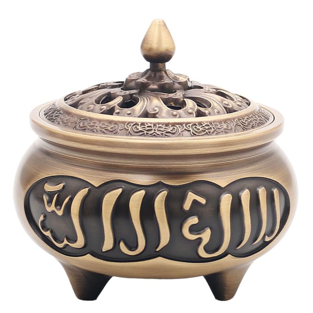 incense burner， Incense burner censer holder Carved Three-legged Copper Burner Burning Hui Indoor