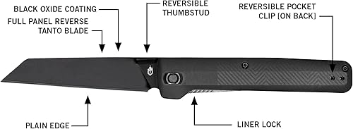 Miniatura 4 de Gerber Gear Pledge - Cuchillo de bolsillo con clip de bolsillo, cuchillo plegable de hoja de borde liso de panel completo de 3.7 pulgadas, equipo y