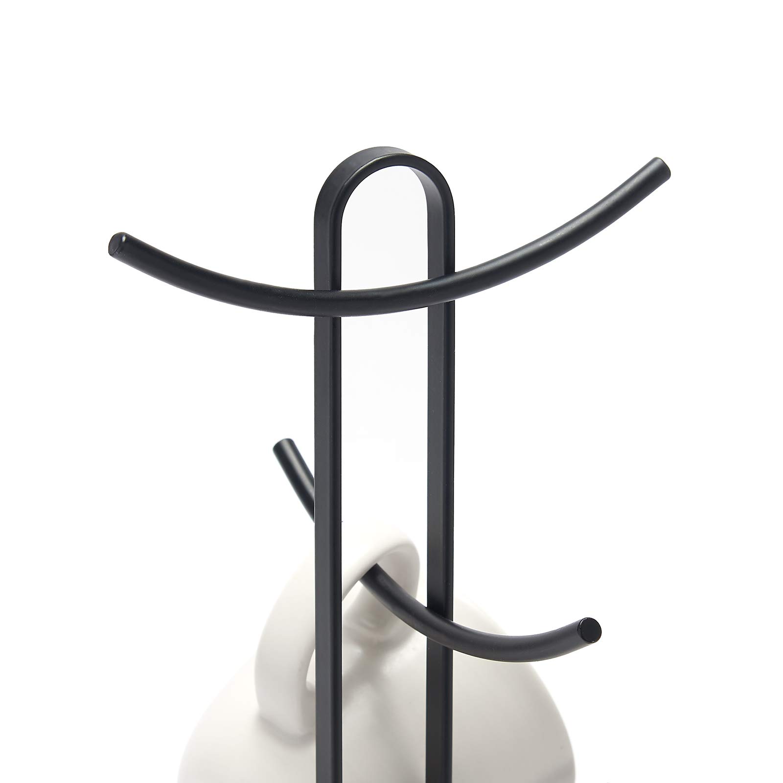 simplywire - Portatazze Retrò – Filo piatto nero opaco - 8 tazze