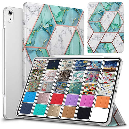 Image of DuraSafe Cases for iPad Air 6th Air 11 2024 Air 5th 2022 Air 4th 2020 Gen [iPad Air 6 /5 / 4 /11 ] A2588 A2316 MM6R3HN /A MM6T3HN /A MYHX2HN /A MYJ22HN /A Printed Lightweight PC Clear - Marble Green