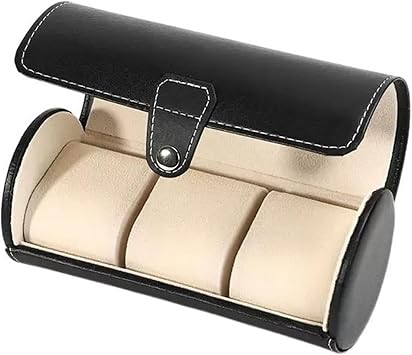 Watch Case Watch Storage Box Exquisite Organizer Simple PU Leather Display HolderBlack