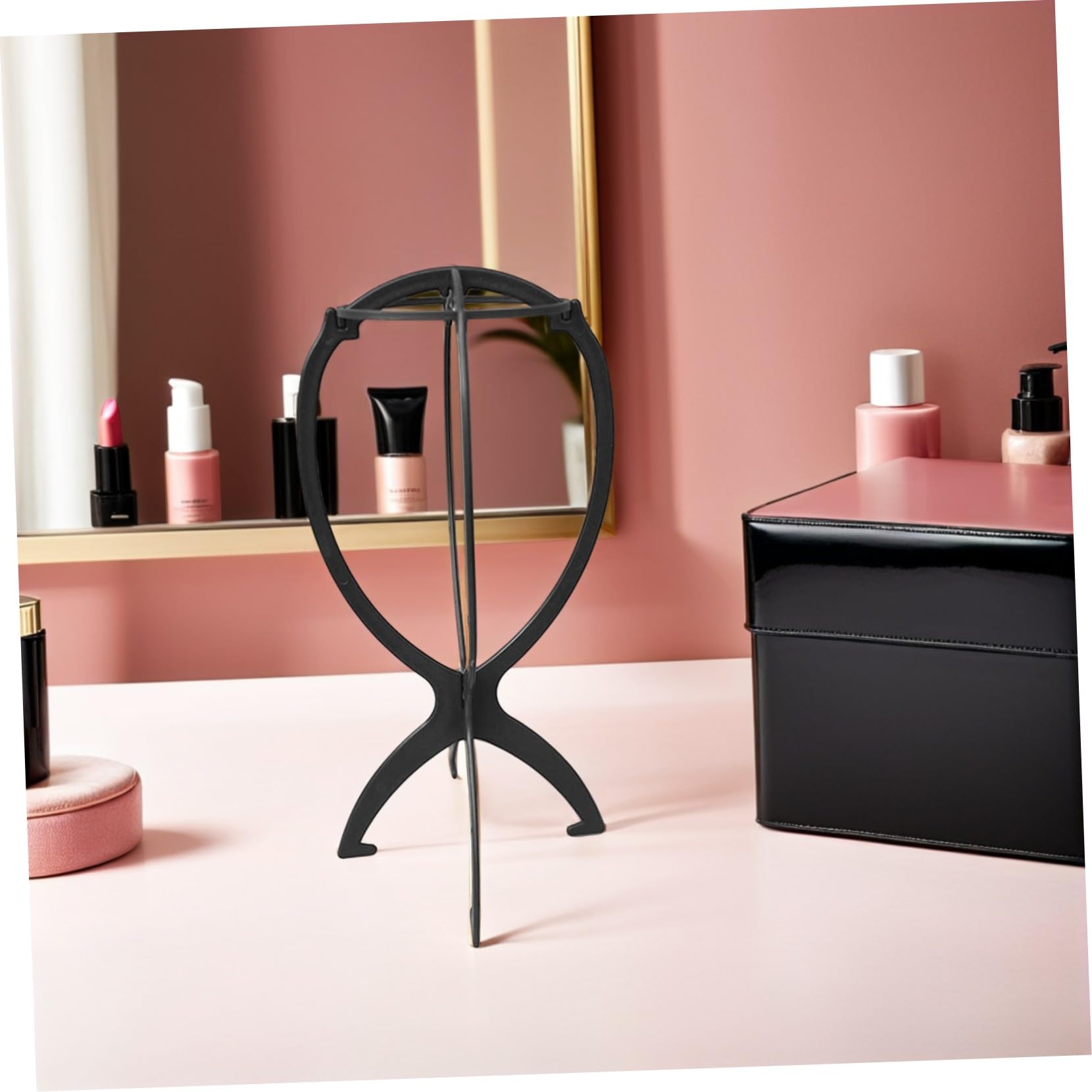 Beaupretty 10 Pezzi espositore per parrucche supporto per l'estensione dei capelli porta parrucca Black