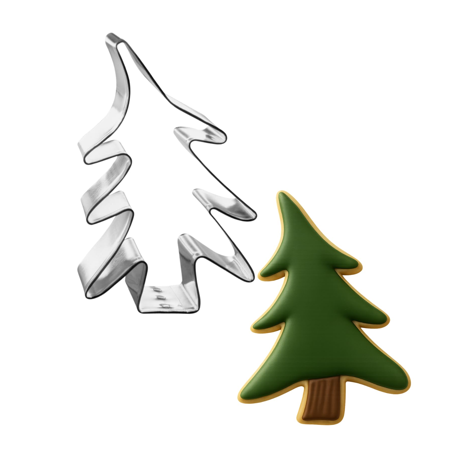 Foose Pine Tree Cookie Cutter 3.5 Inch –Tin Plated Steel Cookie Cutters – Pine Tree Cookie Mold