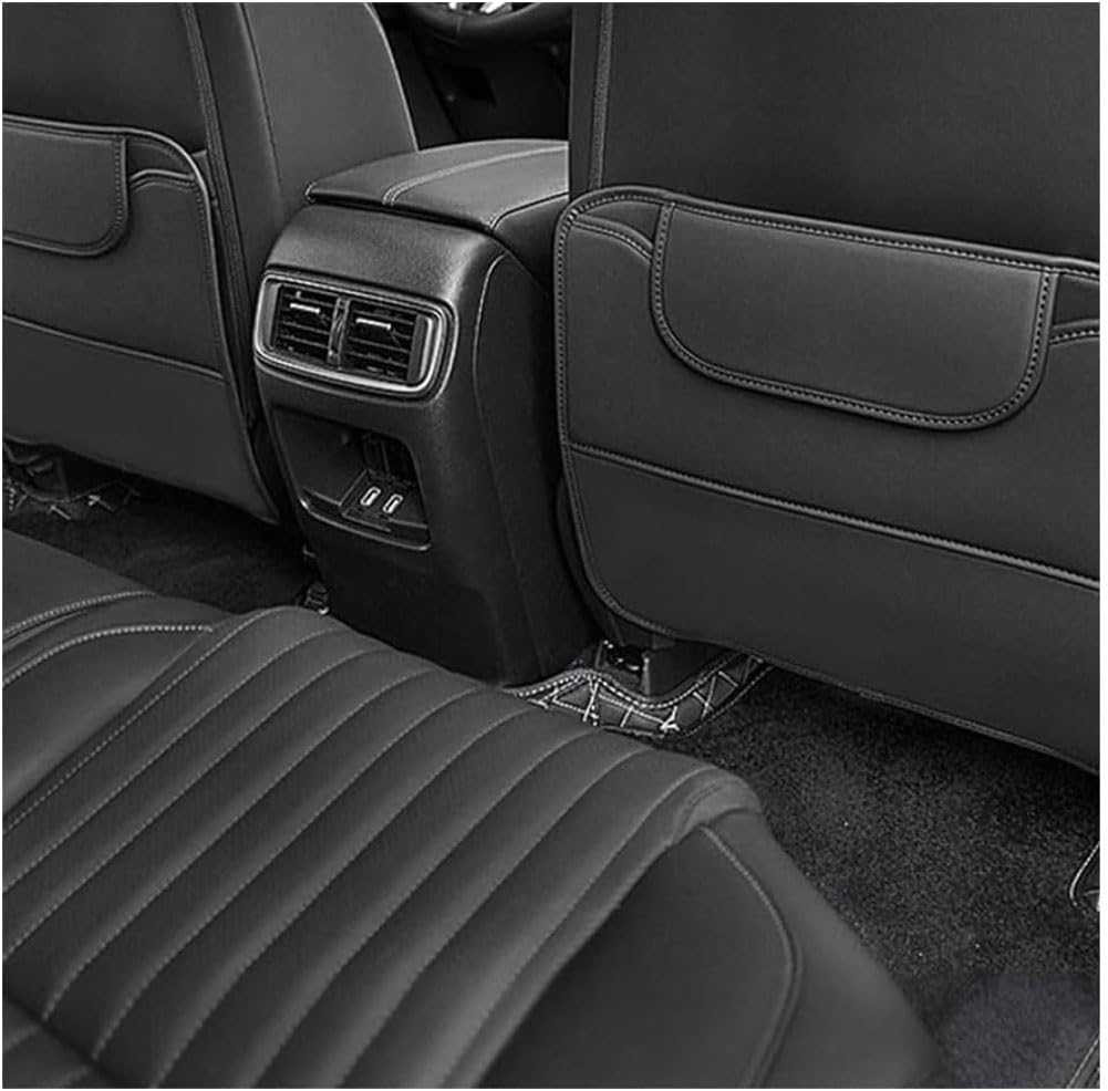 HBDTNTKF 2 Stücke Autositz Rückenlehnenschutz Für Skoda Enyaq Citigo Roomster Fabia Rapid, Rücksitz Rückseite Anti Kick Pad mit Organizer Wasserdicht Kinder Innen ZubehöR,A