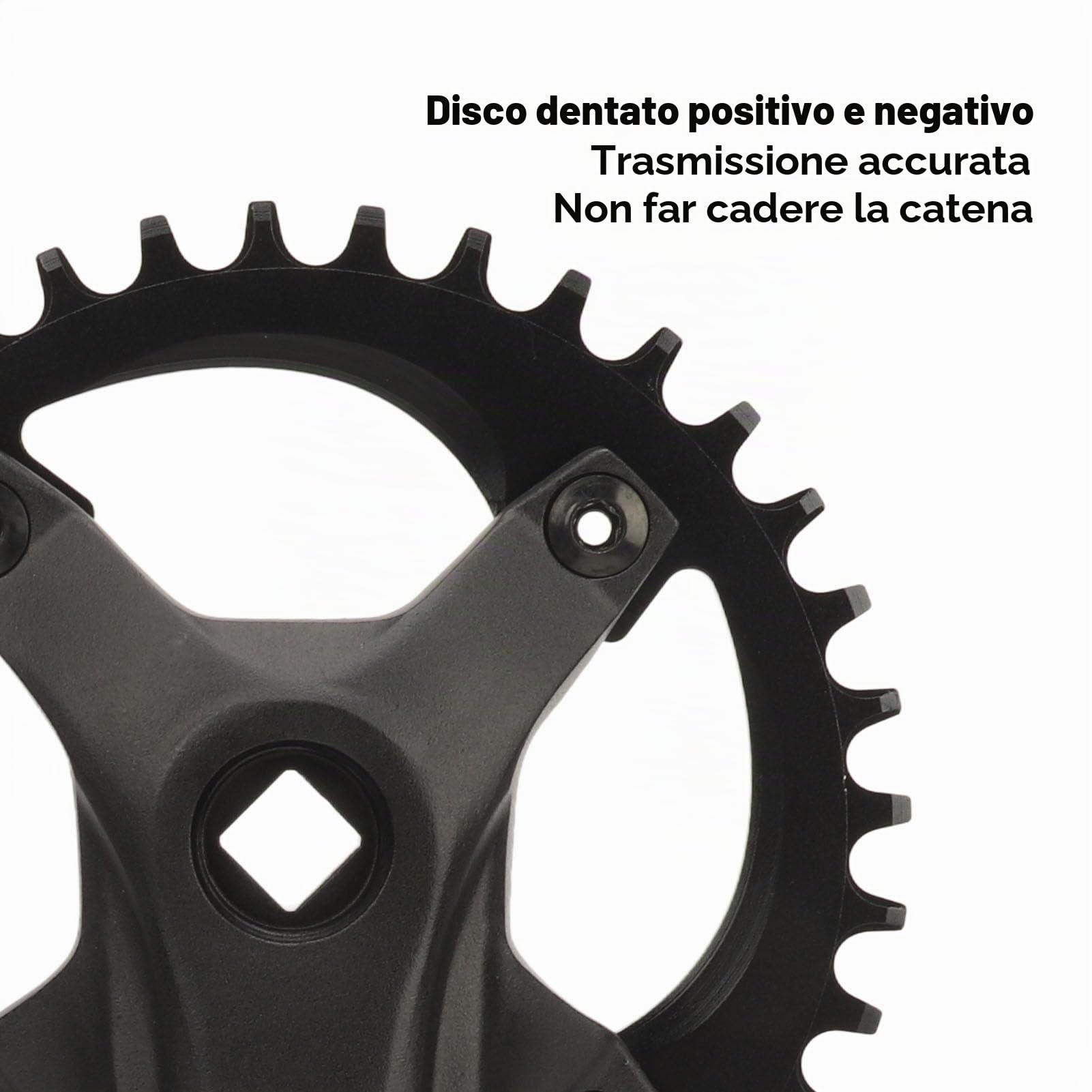 BuyWeek Guarnitura per Mountain Bike, 104 BCD 36T Guarnitura Quadrata con Foro Negativi Positivi Guarnitura Single Speed per la Modifica della velocità 7‑12