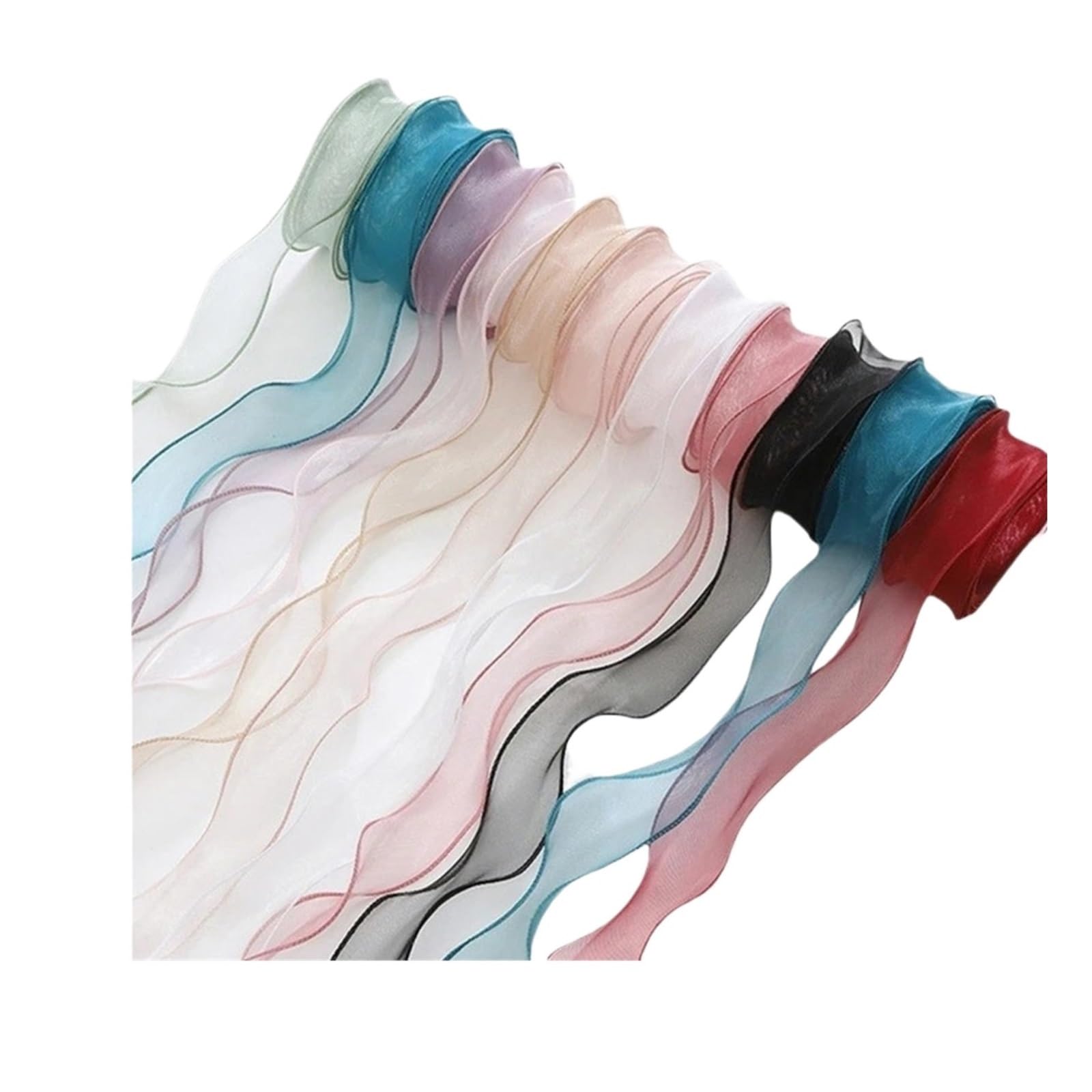 Lot de 15 rubans en mousseline de soie organza pour bouquet de bricolage, emballage cadeau, décoration de mariage, accessoire de couture pour emballage cadeau, décoration de vacances