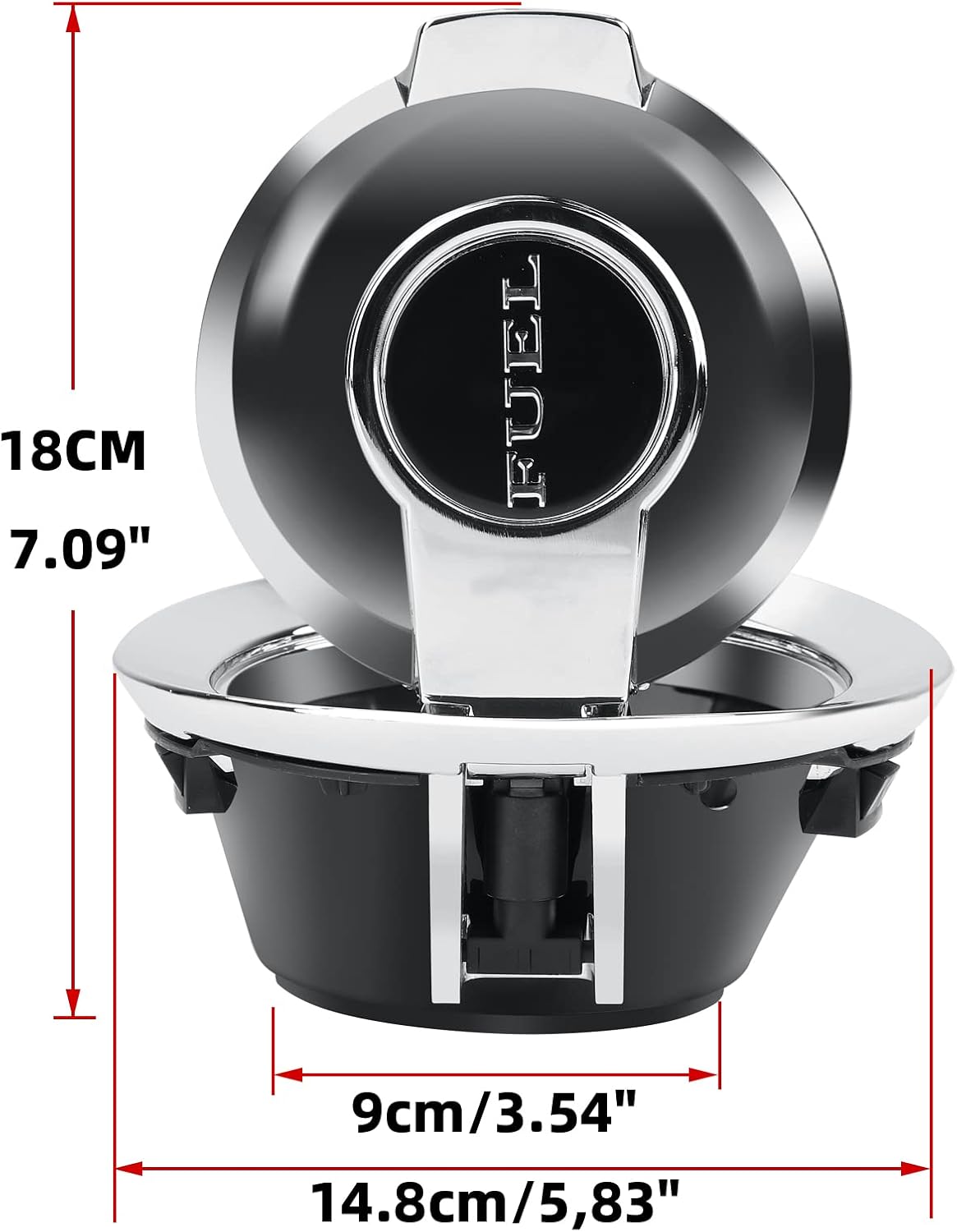 68250120AA Fuel Filler Door Cap Electroplate Silvery Gas Cover Cap Vapor Edition Compatible with 2008-2023 Dodge Challenger