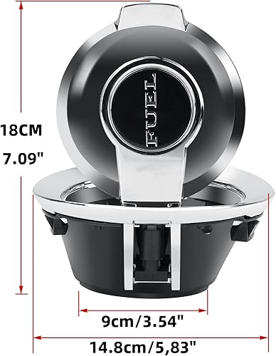 Miniatura 5 de 68250120AA Tapa de puerta de llenado de combustible galvanizada cubierta de gas plateado Vapor Edition compatible con Dodge Challenger 2008-2021