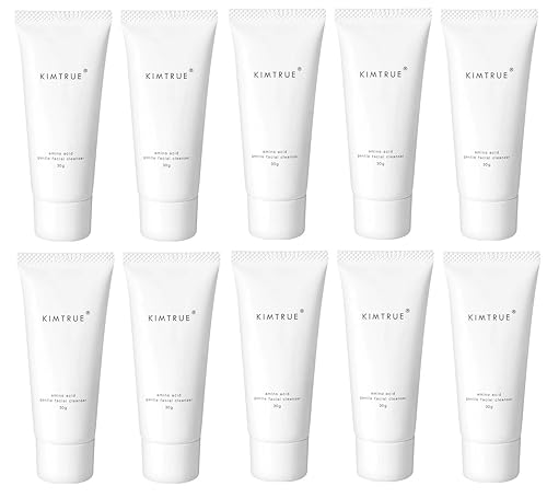 Kimtrue Limpiador facial, lavado facial, limpiador facial suave con aminoácidos, 2.12 oz (1.06 oz x 2)