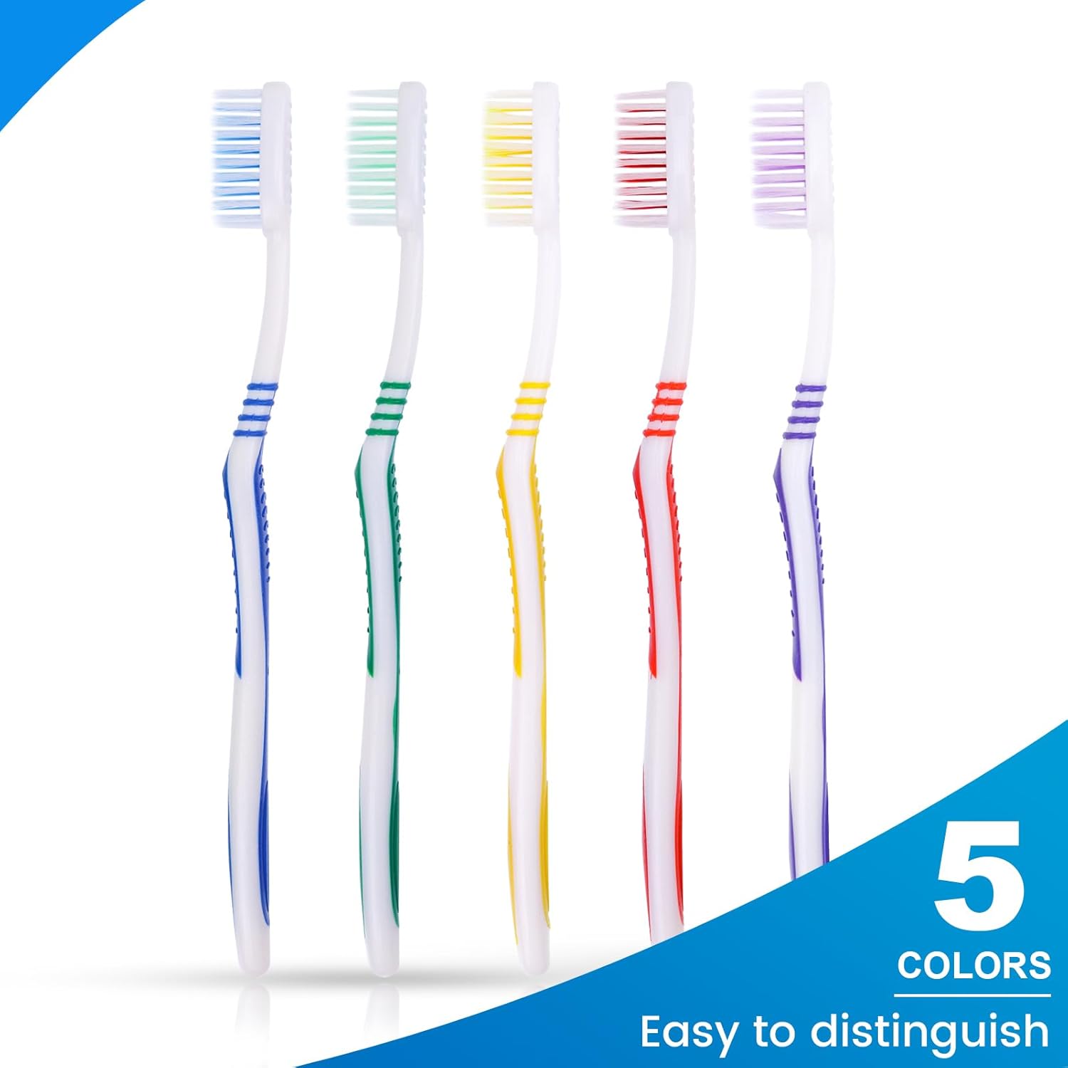 200 pcs Bulk Toothbrushes Individually Wrapped, Colorful Manual Disposable Travel Toothbrush for Adult, Kid, Soft Bristles for Travel, Hotels (5 Colors)