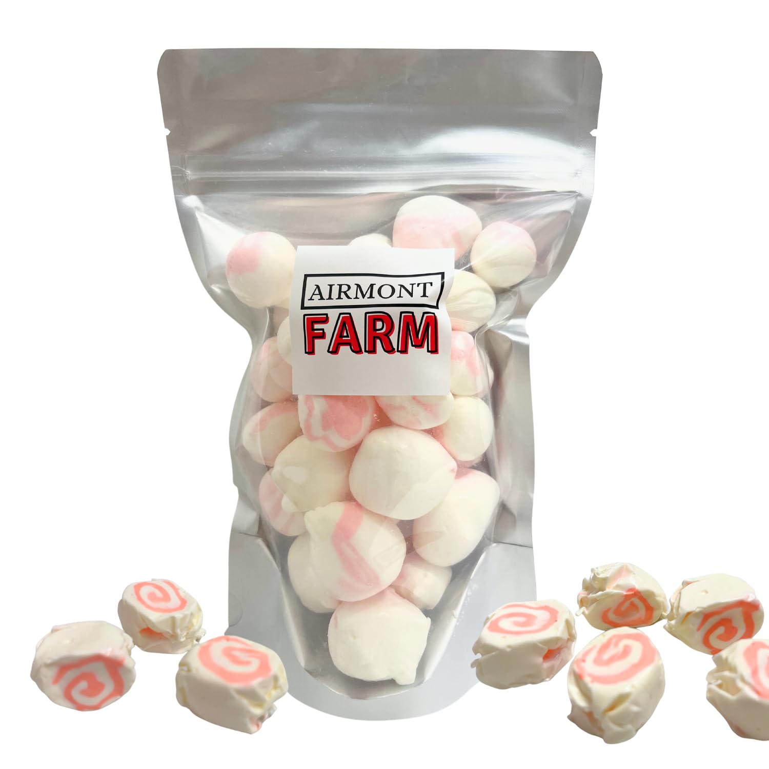 Freeze-Dried Candy Salt Water Taffy 2 oz - Cut To Bite Sized Pieces - Ships In Box - Deliciously Crunchy, Intense Flavor, Lightweight Snack (Strawberry Cheesecake)