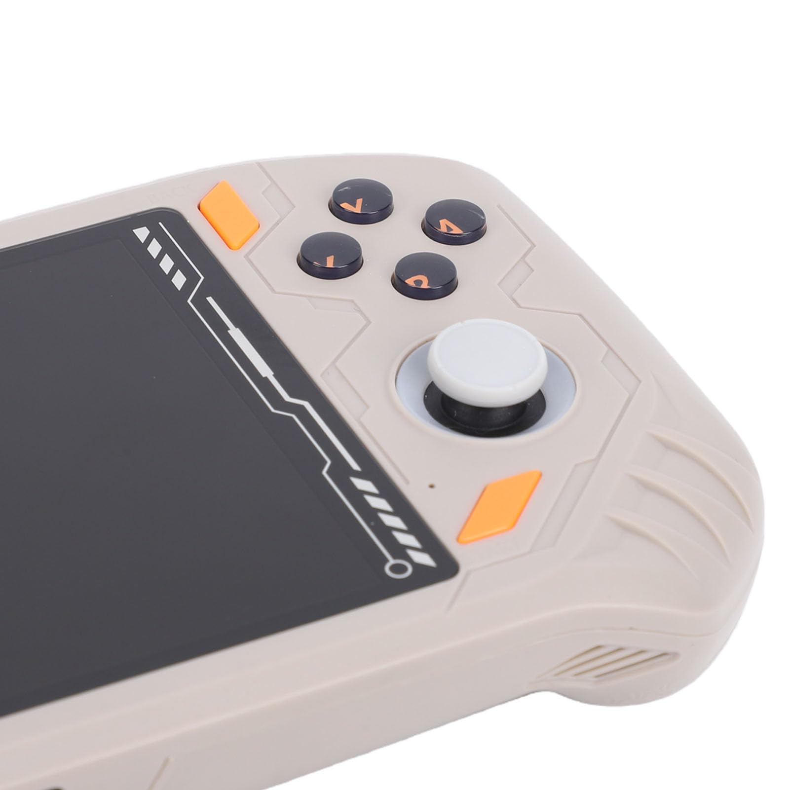 Annadue Handheld-Spielekonsole, 5,5-Zoll-Bildschirm, 2 GB RAM, Tragbarer Gaming-Player mit Extrem Leistungsstarkem Quad-Core-Chip, Wiederaufladbare Handheld-Konsole für Unterwegs (Beige)