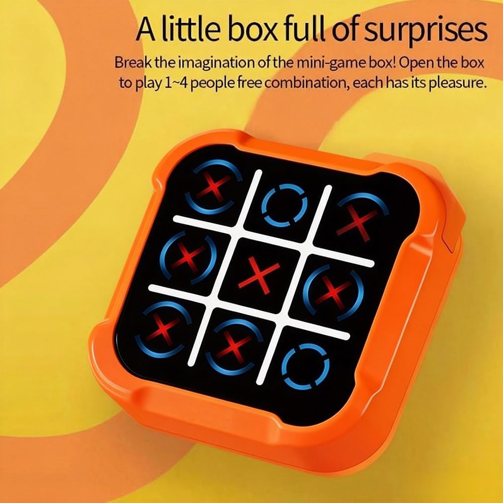 Electronic Tic Tac Toe Game,QIANSSE 3-in-1 Handheld Games Console with Classic Tic Tac Toe Noughts and Crosses Portable Travel Electronic Games Fidget Toy Gift for Kids Adults - Image 3