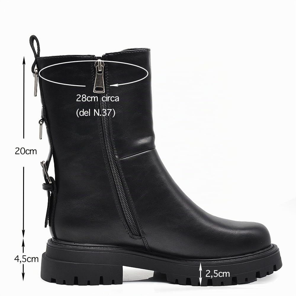 IF FASHION Stivali Stivaletti Anfibi Scarpe Chelsea da Donna Platform Elastico Con Suola Track GA039