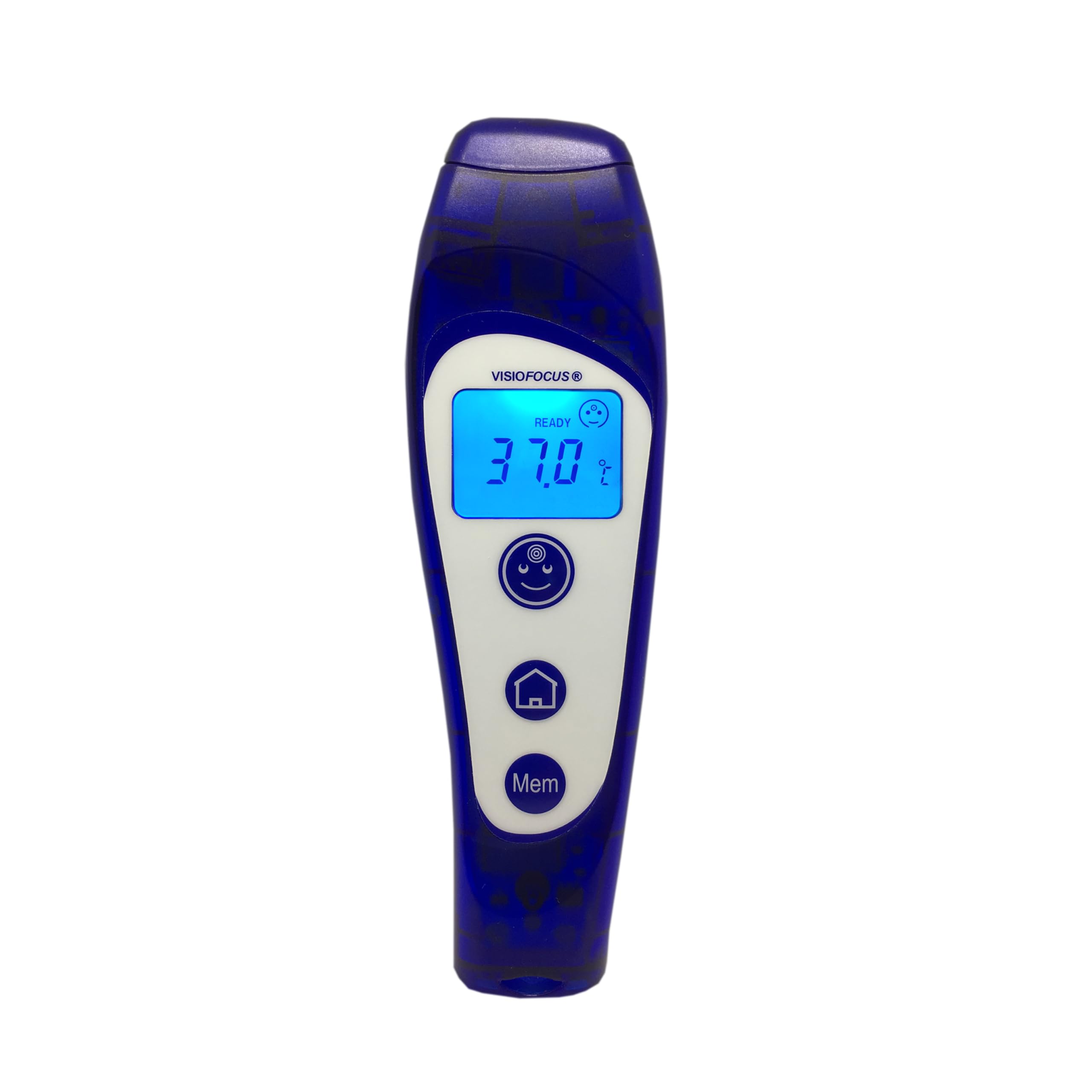 TECNIMED - Visiofocus PRO 06480 - Modello Professionale - Termometro medicale ad infrarosso senza contatto con proiezione della temperatura sulla fronte - Include astuccio protettivo - Made in Italy