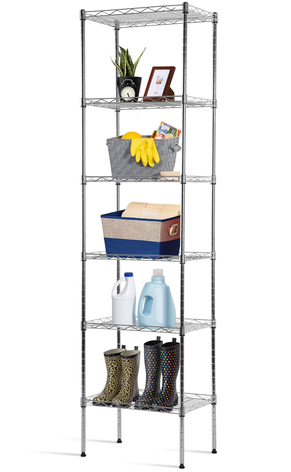 6 Tier Wire Shelving Unit, Adjustable Shelves16.7X 11.8 x 63