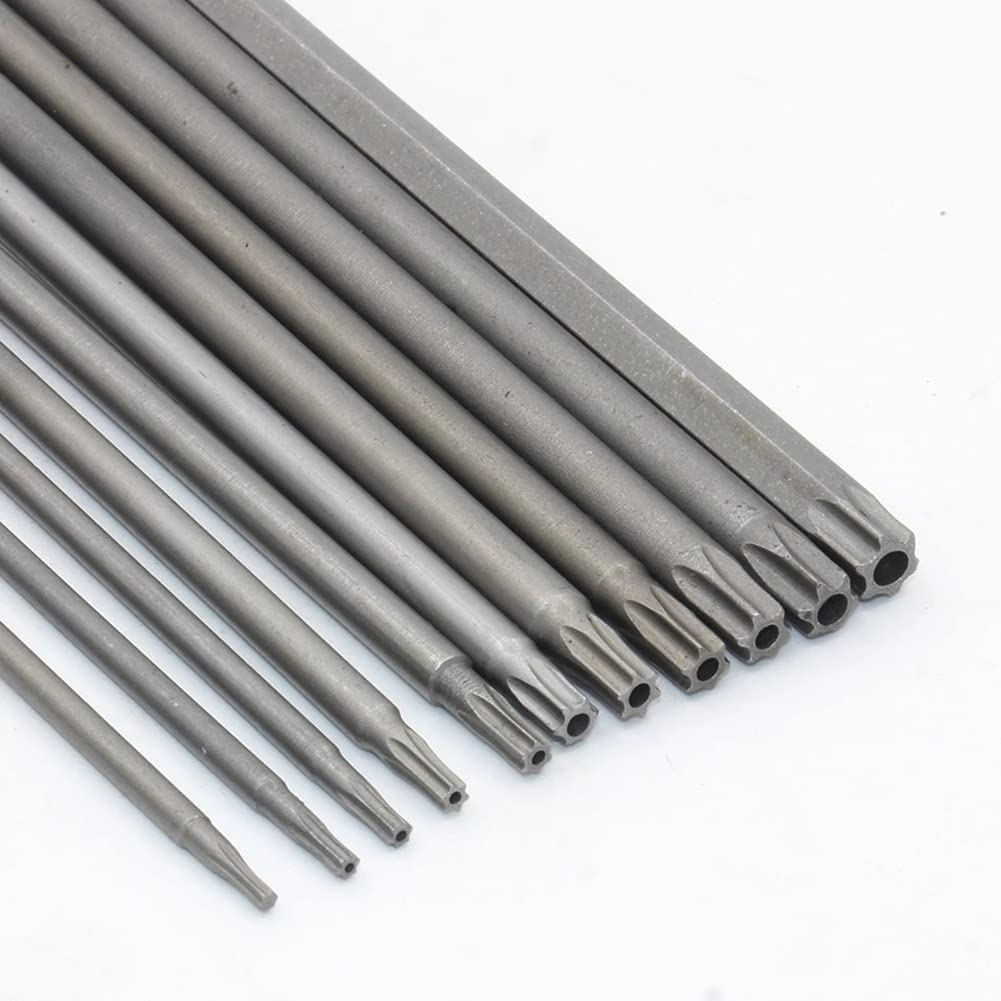 11 sztuk 150mm długi magnetyczny wkrętak torx bity z łbem płaskim sabotaż T6-T40 zestaw wierteł narzędzie ręczne do wkrętarki elektrycznej wiertarki