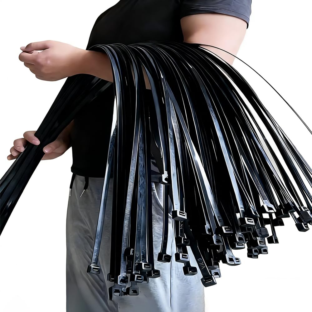 Caiery Extra Large Cable Ties 12mm X 920mm, Heavy Duty Tie Wraps, Premium Zip Ties, Nylon Cable Zip Ties, Black, 25PCS, 36.2 inch x0.47 inch