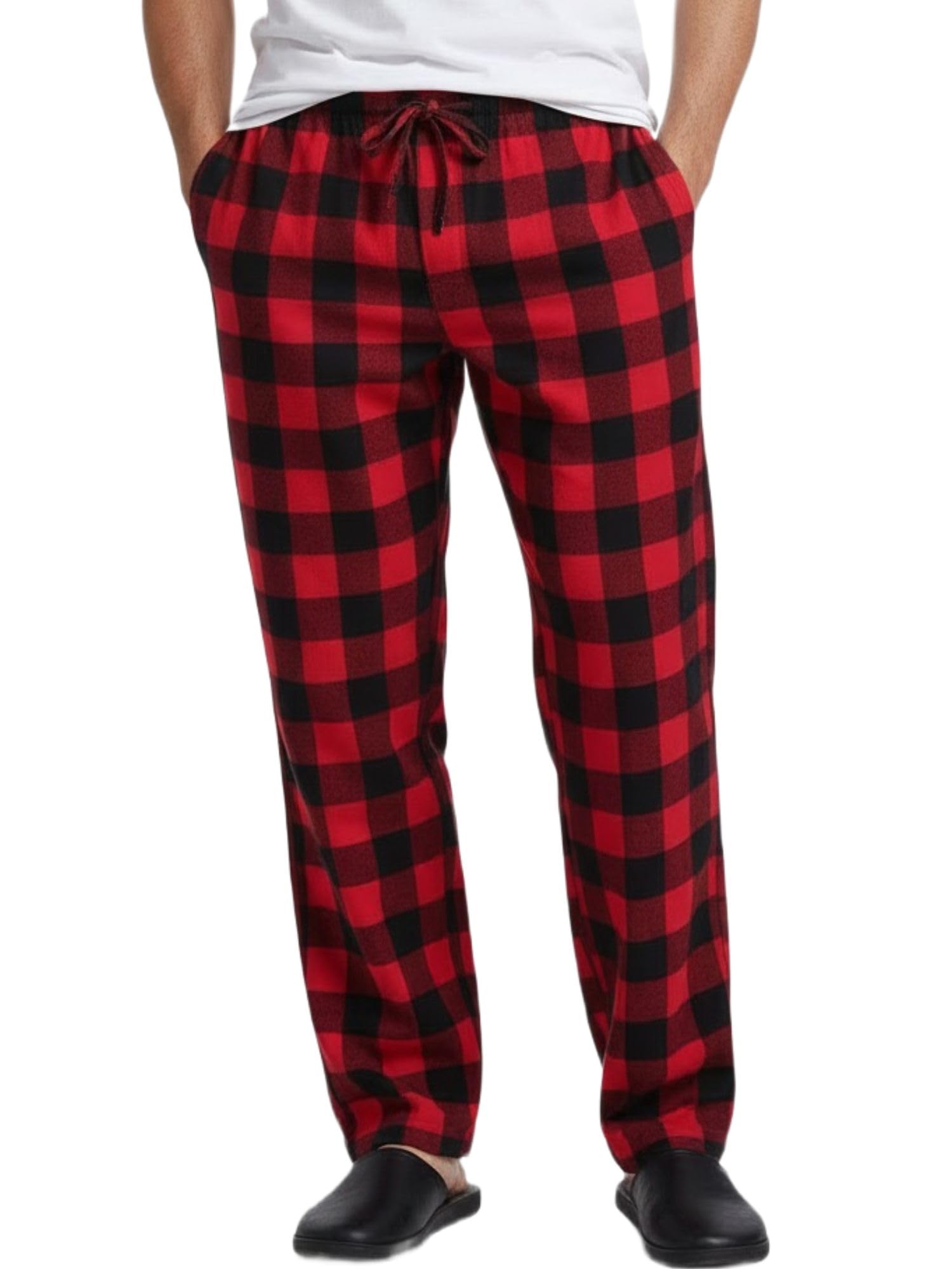 twist99 Men’s Checked Cotton Pyjama Pants | Universal Free Size Fit (28–36 Inches) | Elastic Waist with Drawstring | Soft & Breathable Nightwear & Loungewear-picture-50