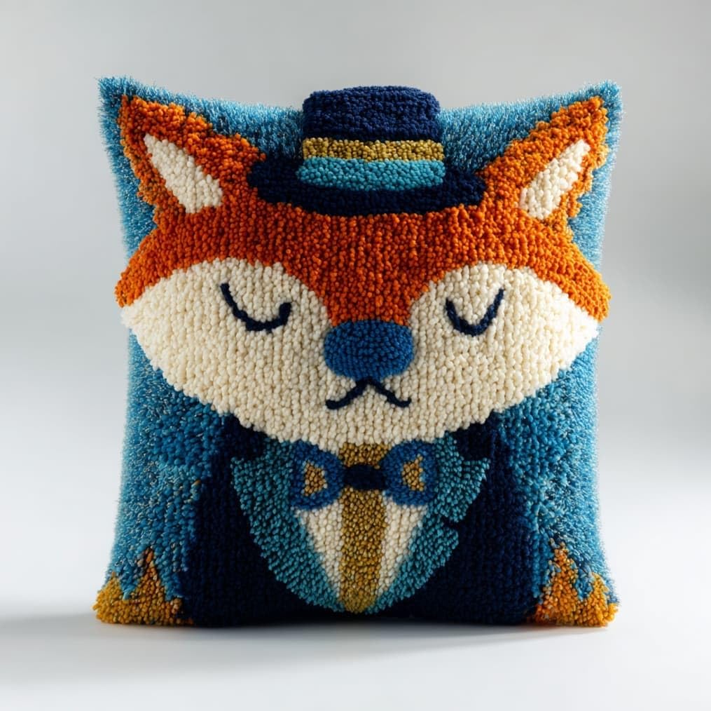 AxiangziK Latch Hook Cushion Kits,Cute Fox