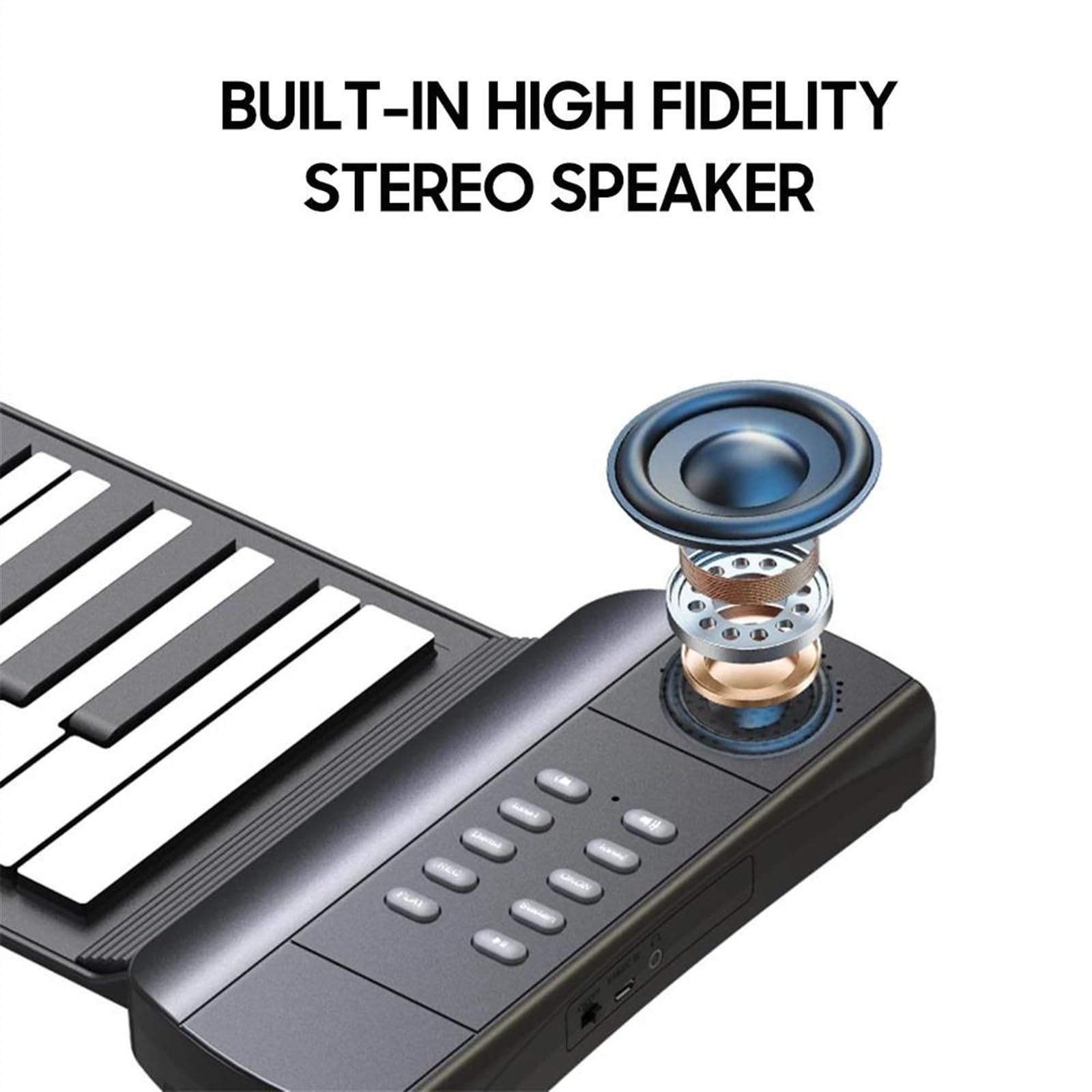 Amazon | 49/61 キー ロールアップ ピアノ、内蔵スピーカー付き 録音を