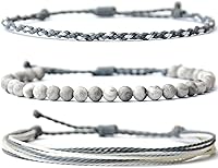 Vista 213 de Handmade Natural Stone Beaded Healing Bracelet Gift for Men Adjustable Rope String Bracelet