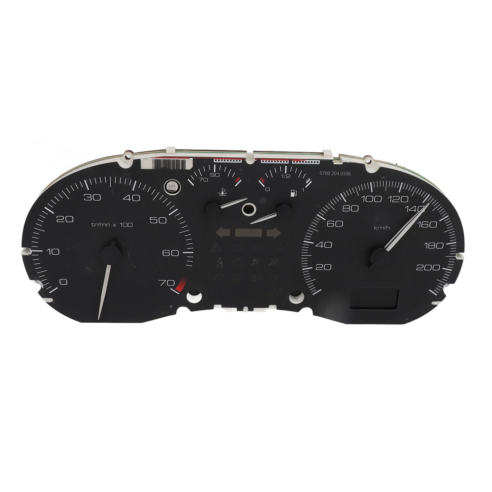 Jauge d'instrument Combinée Manuelle Noire de Haute Précision pour Voiture 307, Tachymètre de Compteur de Carburant de Température ABS, Kit de Remplacement, Compatible avec la
