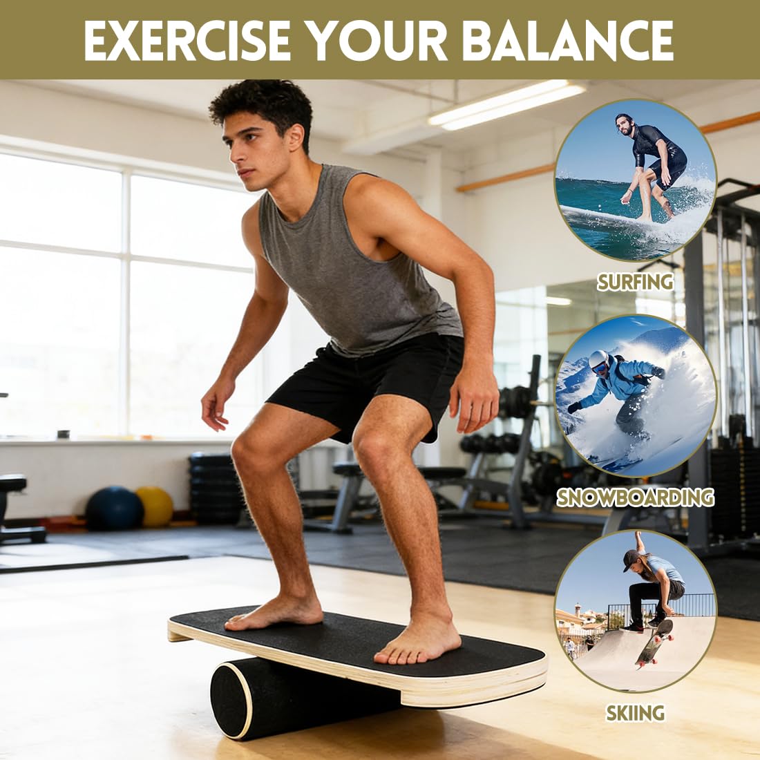 LOMUG Balance Board półkula z litego korka