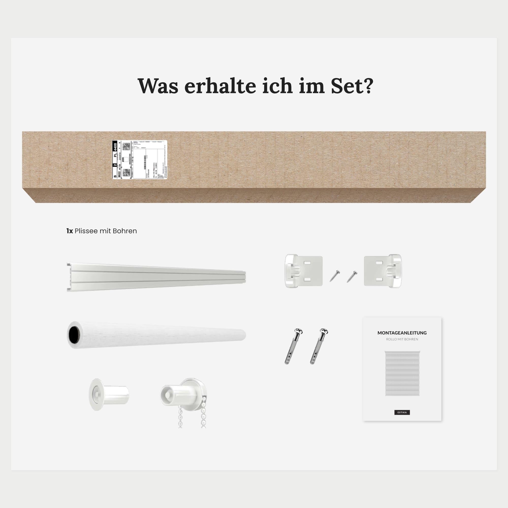 Estika Doppelrollo mit Bohren 170x150 cm Farbe: Weiß, Rollo Deckenmontage und Wandmontage Fenster rollos für innen, Jalousien Fenster, Tür Rollo