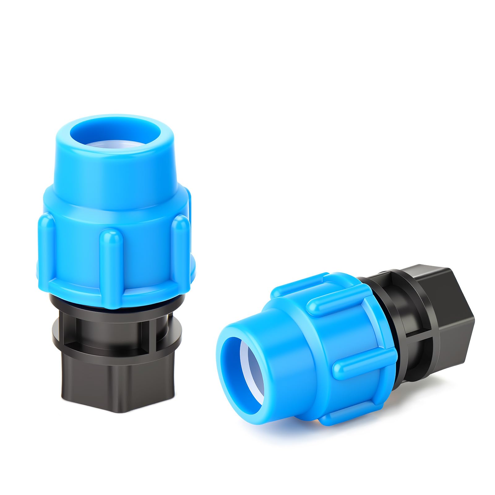 ERGAOBOY 2Pcs 3/4" (25mm) Plastic PE Pipe Female Thread Adapter