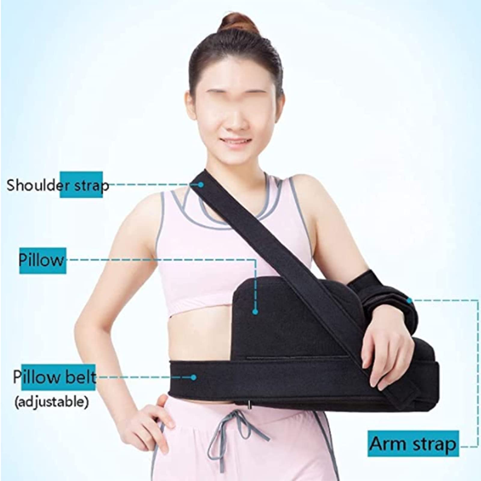 Eslinga para Brazo, Correa De Soporte Médico Ajustable para Hombro para Brazo Roto, Codo, Lesión En El Hombro, Recuperación Rápida,Right