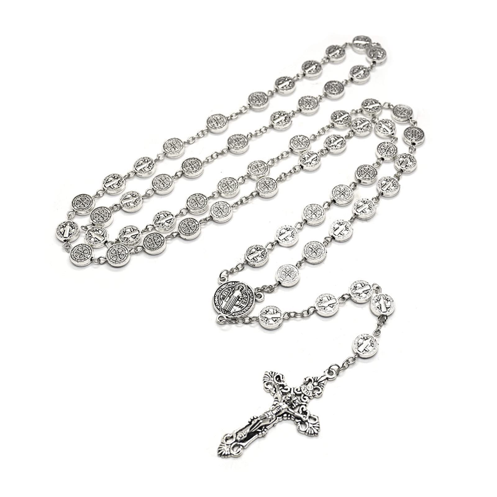 アクセサリー archive COOTIE Rosary Necklace cross xzmnxzzme Saint Benedict Rosary Necklace Vintage Silver Metal