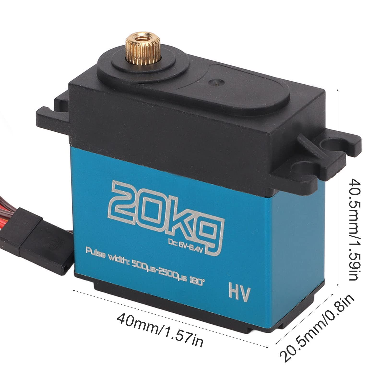Digitales Servo für RC-Cars, für Crawler, für Roboter, kernloser Motor, 20 kg hohes Drehmoment, wasserdichtes Metallgetriebe, für Modelle im Maßstab 1/10 1/12,