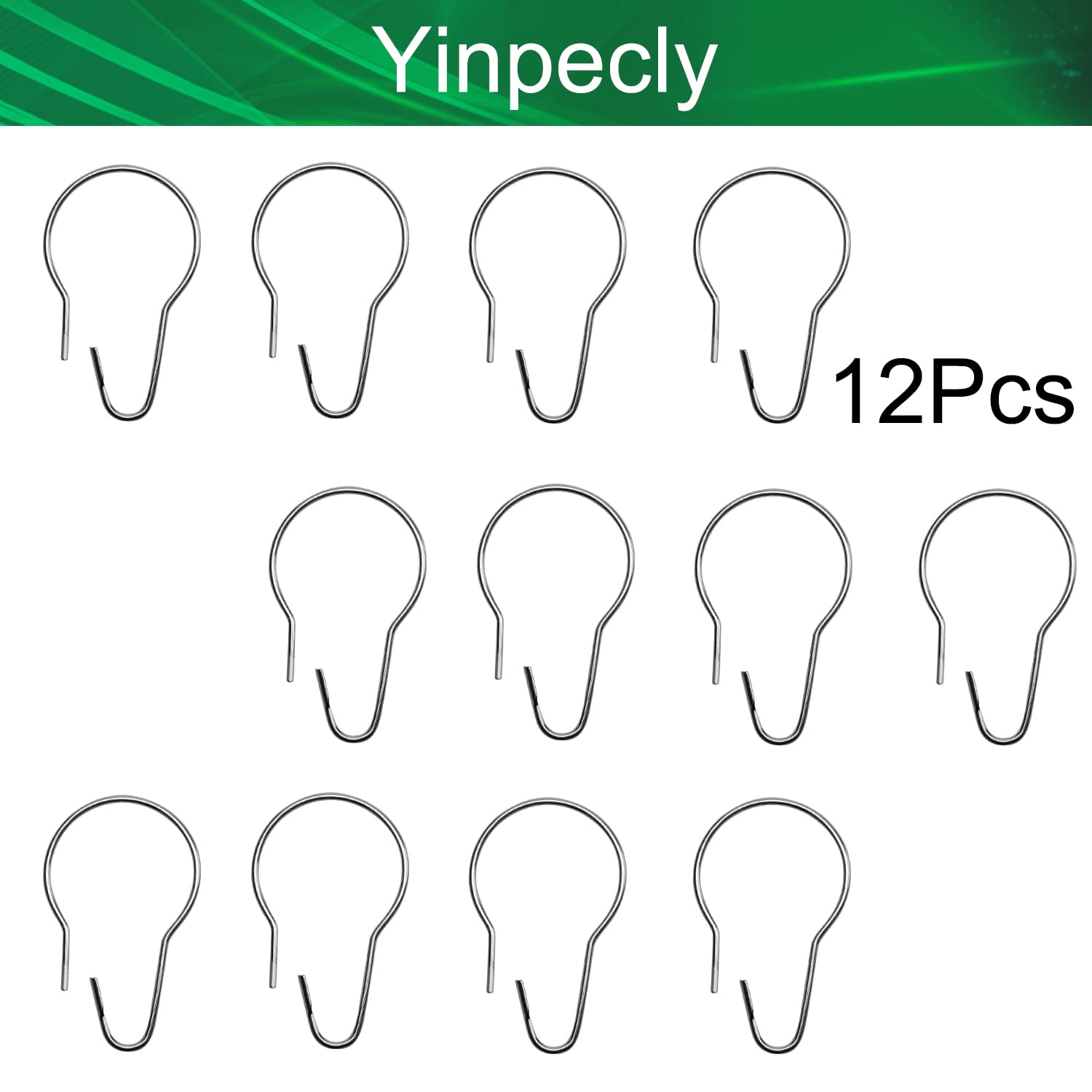 Yinpecly Lot De 15 Anneaux De Rideau De Douche En Alliage De Fer Et De Zinc