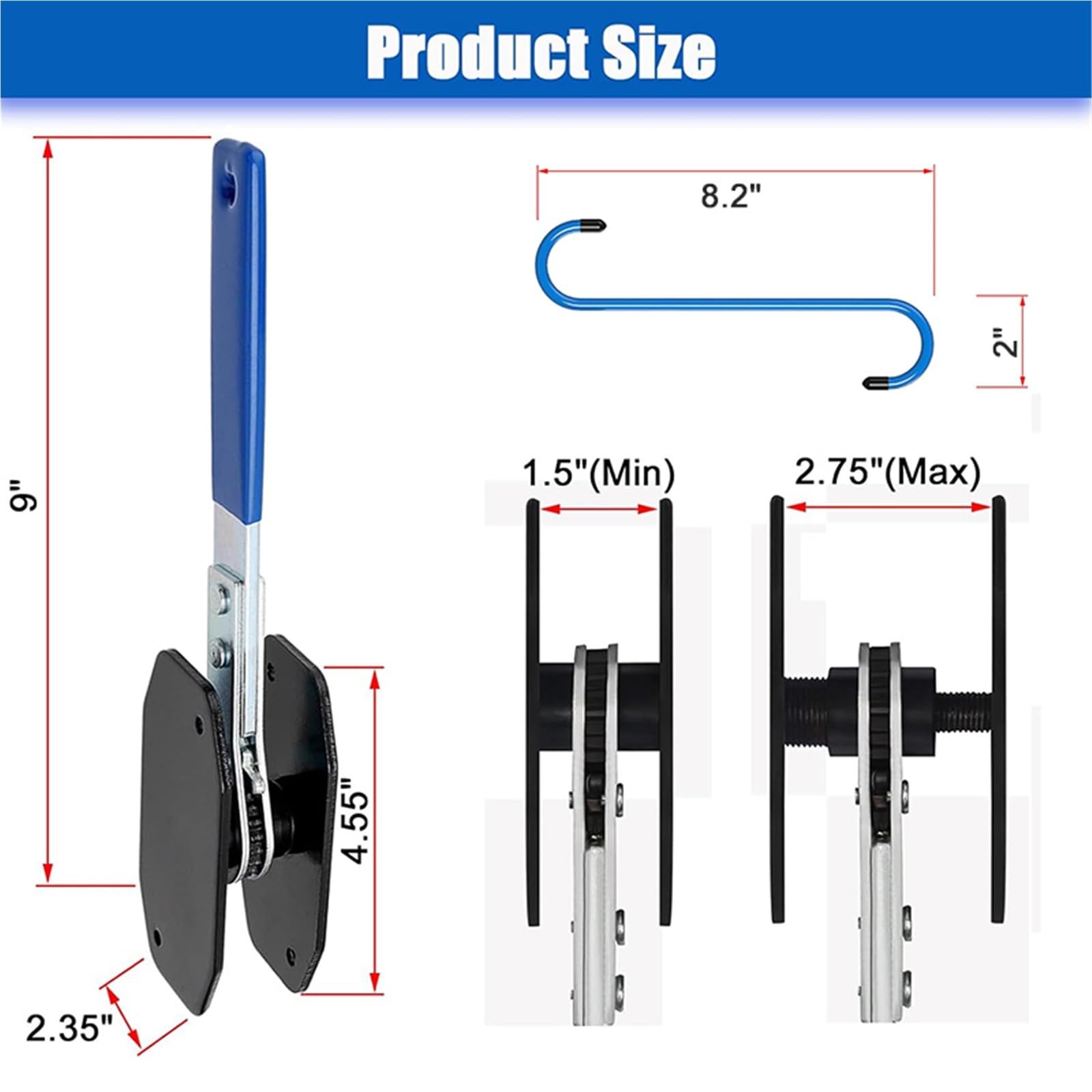 DRUM BRAKE BAR Prasa Do Zacisków Hamulcowych Samochodowych, Narzędzie Montażu Pojedynczych, Podwójnych I Poczwórnych Tłoków, Klucz Zapadkowy(Single Tool)