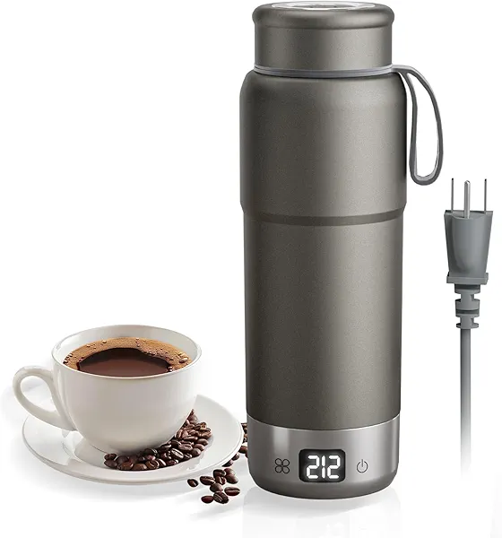 520ml Pure Titanium Portable Electric Kettle – Travel Kettle Dual Voltage 100V-240V with Temperature Control, Lightweight, Leak-Proof, Fast Boil Mini Kettle for Travel, Office, Hotel, Camping