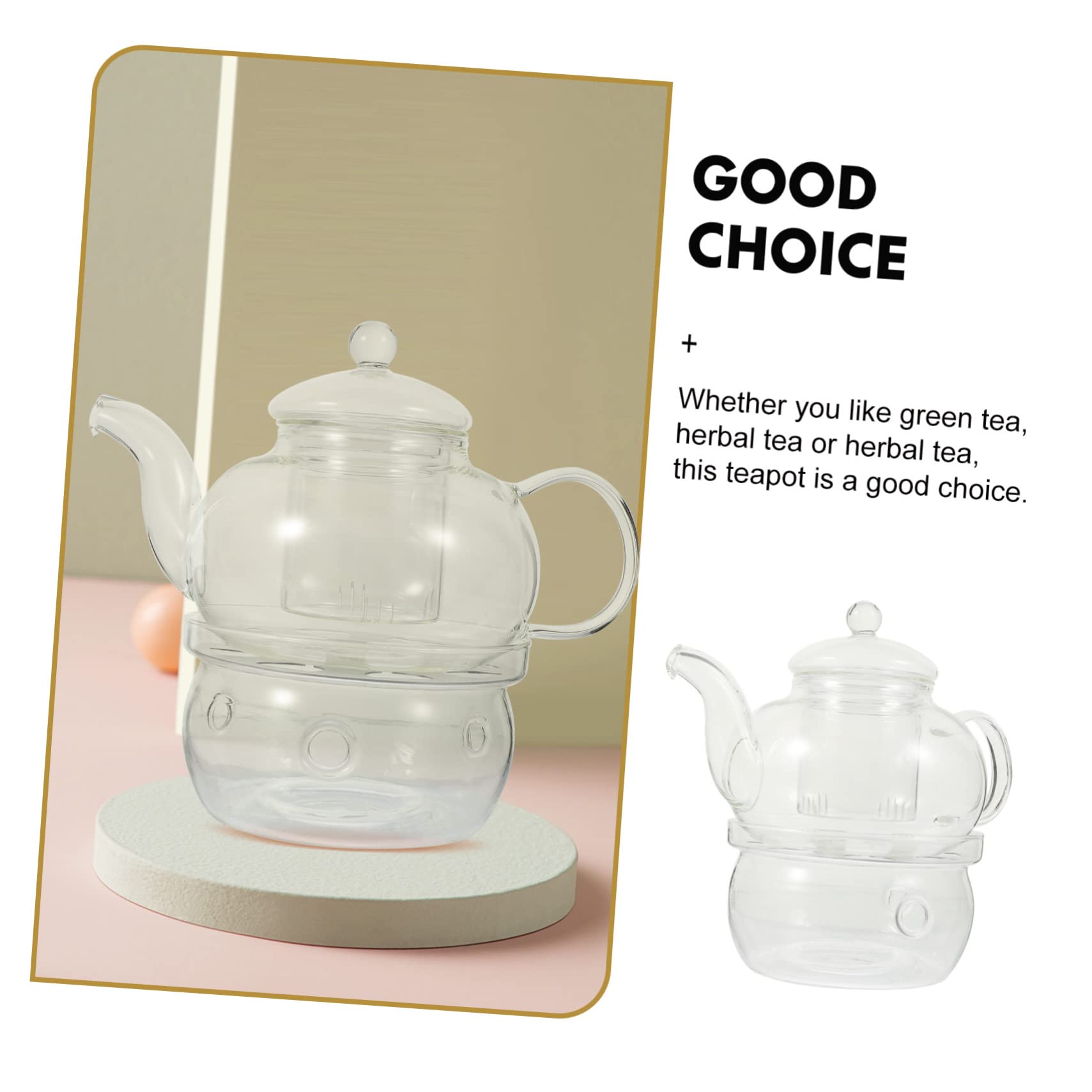 VICASKY Kung Fu Teekanne Satz Aus Hitzebeständigem Glas Mit Kerzenhalter Teekanne Inklusive Filter Und 4 Teetassen Für Aromatisches Teekochen Und Teegenuss