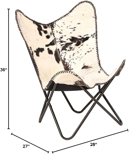 Miniatura 10 de SKADO Home Décor - Silla de cuero genuino con diseño de mariposa, hecha a mano con funda marrón, color marrón