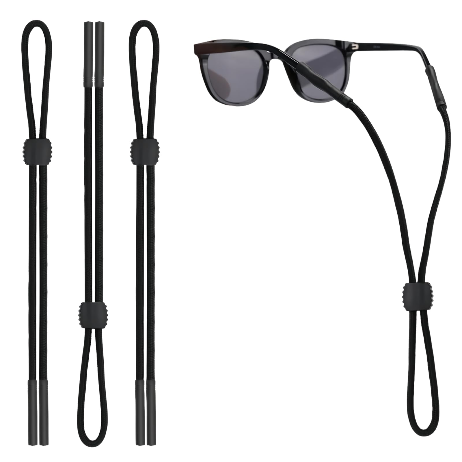 3 Pcs Glasses Strap-Adjustable Eyeglass Holders for Men, Women, and Kids - Neck Eyewear Retainer, Sports Sunglasses Strap, Lanyard