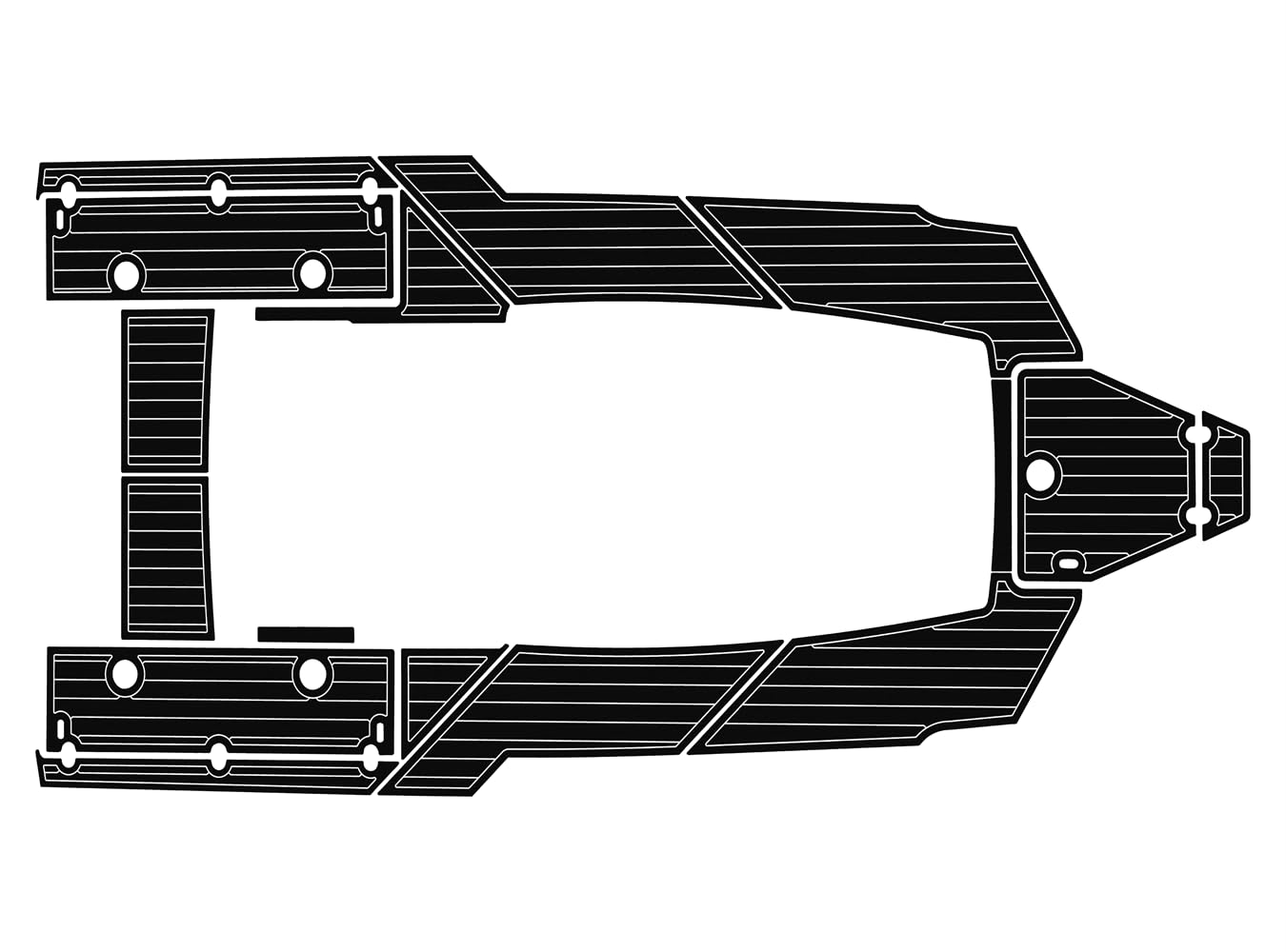 2018-2022 Blackfin 272 CC（Hull） Cockpit Swimming Platform 6mm 1/4” eva Foam Boat decking Boat Flooring Faux Teak Deck Surfing Boat Fishing Boat Motorboat Carpet (Black Over White)