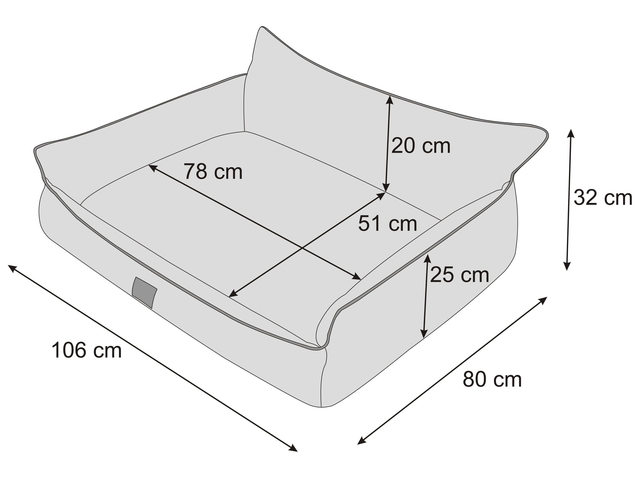 PillowPrim Legowisko dla psa, legowisko dla zwierząt domowych, leżanka, poduszka dla psa, materac, sofa, legowisko dla psa, XXL, 106 x 80 cm, beżowe, ekologiczne
