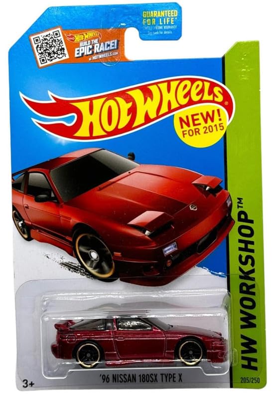 Image of Hot Wheels 96 Nissan 180SX Type X HW Workshop Ages 3 and Up 205 /250 (Red)