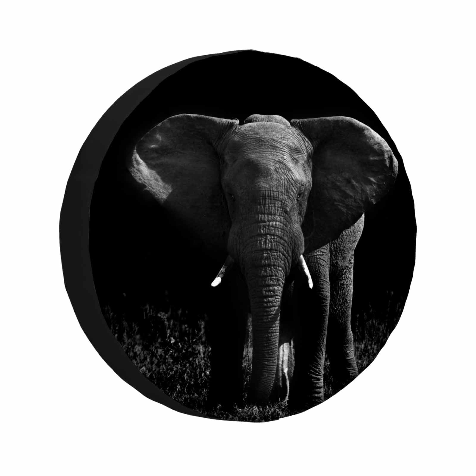 African Elephant Spare Tire Cover Animal Wildlife Face Head Portrait Water Black Weatherproof Universal Wheel Protectors Camper Tire Covers for Trailer Rv Travel(17 inch)