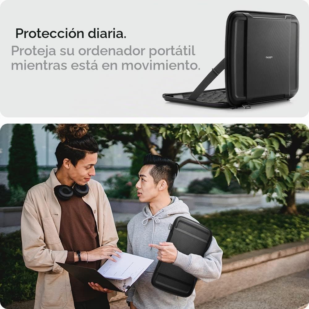 Spigen Funda Bolsa Rugged Armor Pro Protectora para portátil Compatible con Macbook Pro 16 pollici (2026-2021) / MacBook Air 15 pollici (2026-2023) / Galaxy Book Pro 15.6" / LG gram 360 16" - Negro